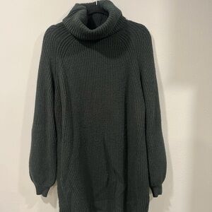 12th Tribe Dark Green Turtleneck Sweater Dress